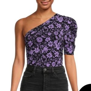 Free People Somethin' Bout You Floral Stretch Knit Bodysuit